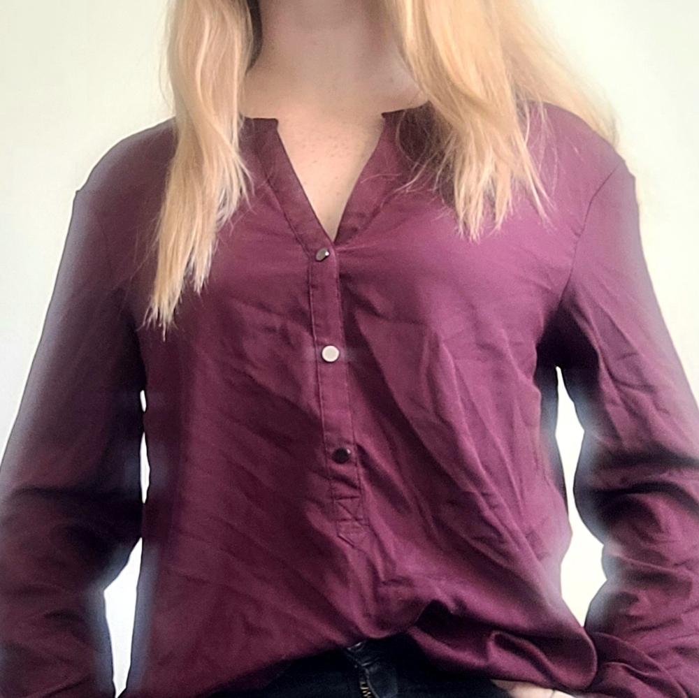 Adrianna Papell Burgundy Blouse